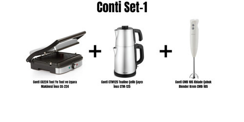 Set-1 (Tost Makinesi, Çaycı ve Çubuk Blender)