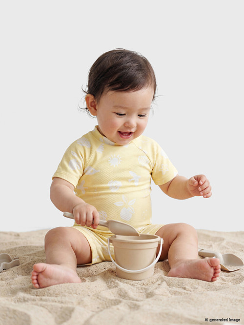LCW baby Sarı Uv Korumalı Kız Bebek Mayo