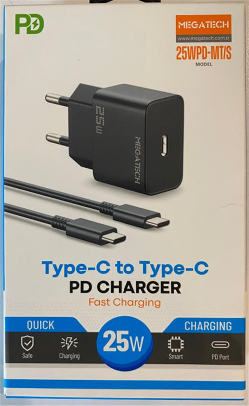 25Wpd-Mt-S 25w Type-C Ev Şarj Kafa+Type-c to Typec Kablo ( Hızlı Şarj )