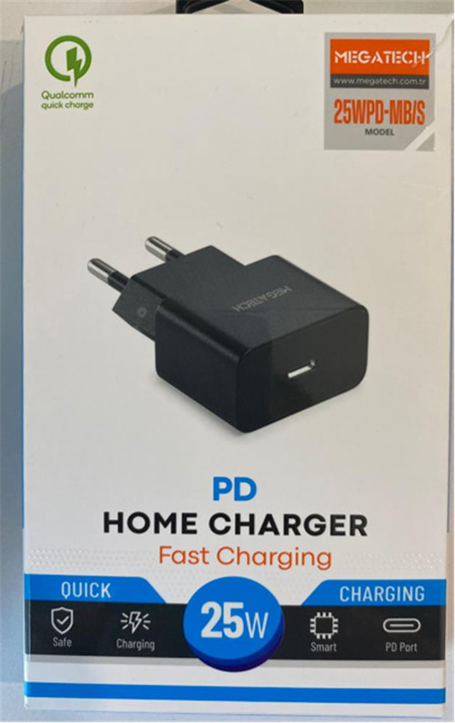 25w Siyah Pd Type-c Ev Şarj Kafa