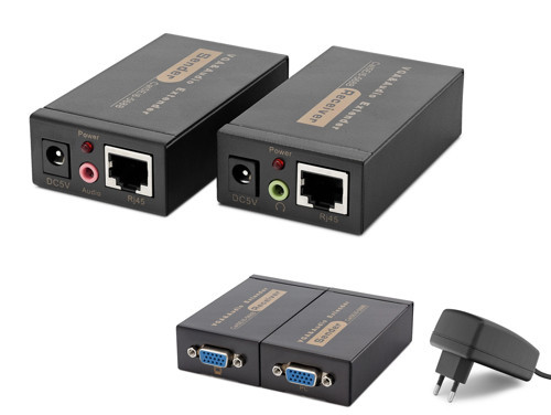 Vga + Ses Rj45 Extender Seti 100 M - Siyah HDX1318