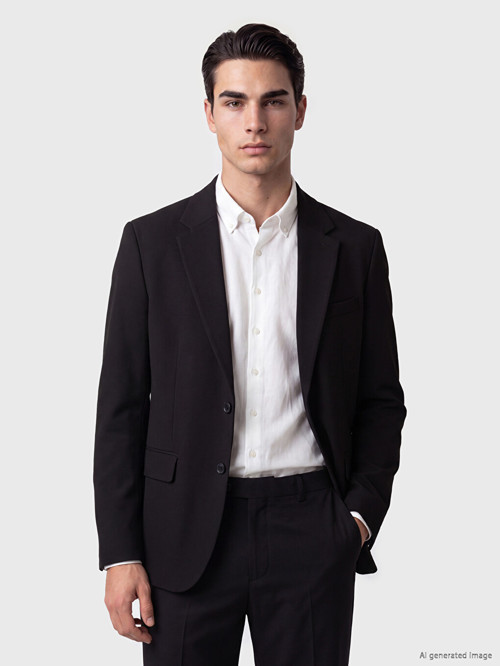 LCW BUSINESS Siyah Regular Fit Erkek Blazer Ceket
