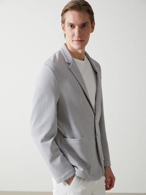 LCW Vision Gri Dar Kalıp Erkek Blazer Ceket