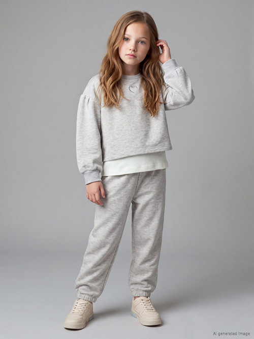 LCW Kids Gri Kız Çocuk Eşofman Takım
