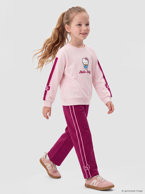 LCW Kids Pembe Hello Kitty Baskılı Kız Çocuk Eşofman Takım