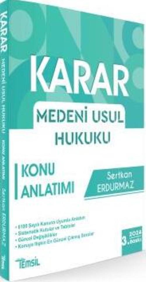 Karar Medeni Usûl Hukuku Konu Anlatımı Kitabı