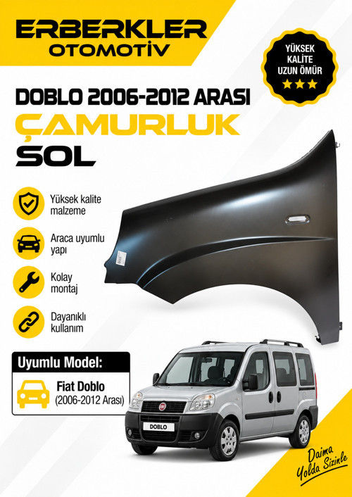 DOBLO 2006 2012 ARASI ÇAMURLUK SOL