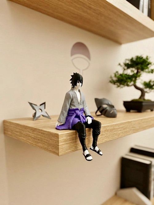 Sasuke Raf Süsü Anime Figürü Oturan Model 3D Baskı Dekoratif Hediye 8.5 cm