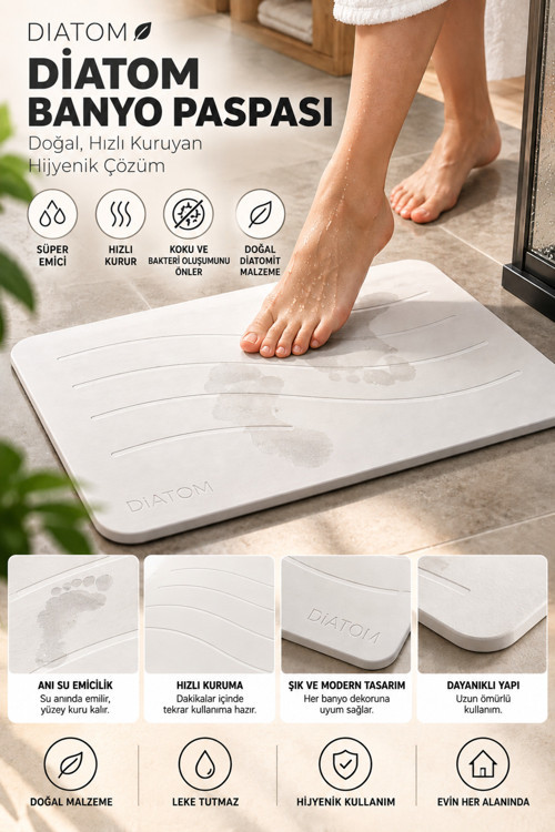 Dalga model Banyo paspası Su emici paspas diatomite mat abdest paspası duşakabin önü banyo matı lavabo önü paspas
