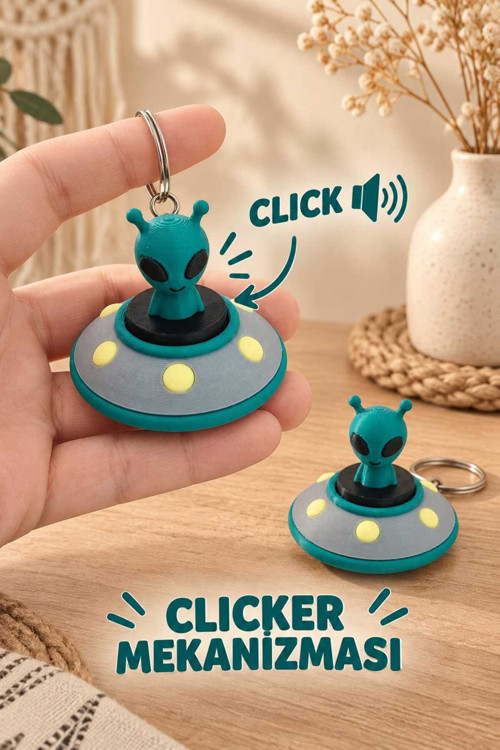 Ufo Clicker Anahtarlık , Çanta Charmı / Stres Oyuncağı