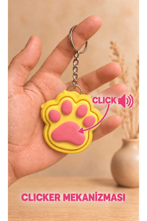 Sevimli Patiler Clicker Anahtarlık / Stres Azaltan Fidget Oyuncak / Çanta Charmı