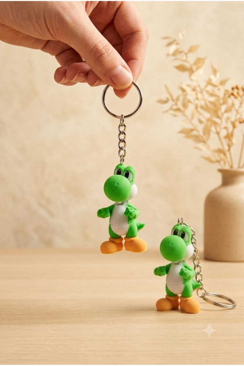 Yoshi Yeşil Dinazor Hareketli Anahtarlık / Stres Azaltan Fidget Oyuncak / Çanta Charmı