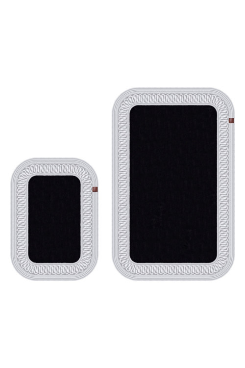 Peluş Banyo Paspası Takımı 2'Li 70X110 + 50X70 Cm Örgü Halat Kenarlı Süet Taban
