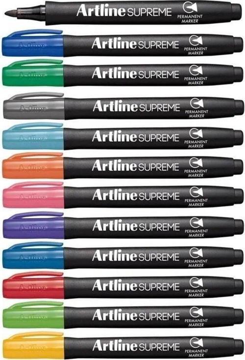 Supreme Permanent Markör 12 Renkli Set