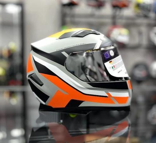 820 Full Face Aynalı Vizör Kapalı Motosiklet Kaskı L Beden Aıx Kask Turuncu