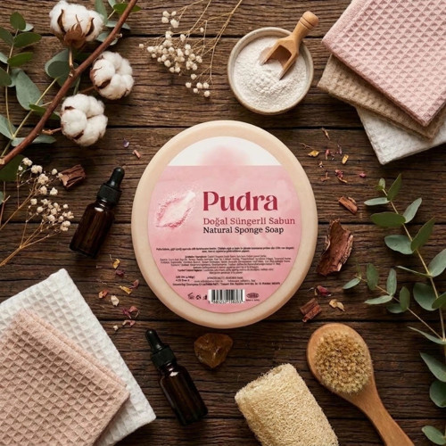 Pudra Doğal Süngerli Sabun 120g - İpeksi Yumuşaklık ve Saf Temizlik
