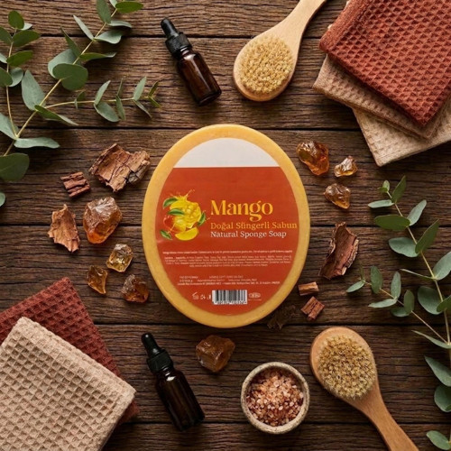 Mango Doğal Süngerli Sabun 120g - Tropikal Ferahlık ve Nem Terapisi