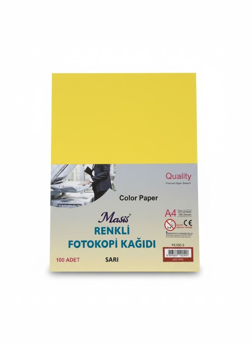 A4 Renkli Fotokopi Kağıdı 100 lü Sarı