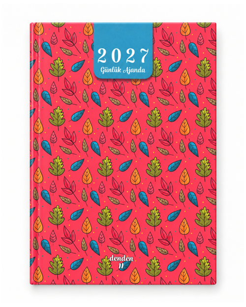 2027 GÜNLÜK AJANDA YAPRAKLAR TURUNCU