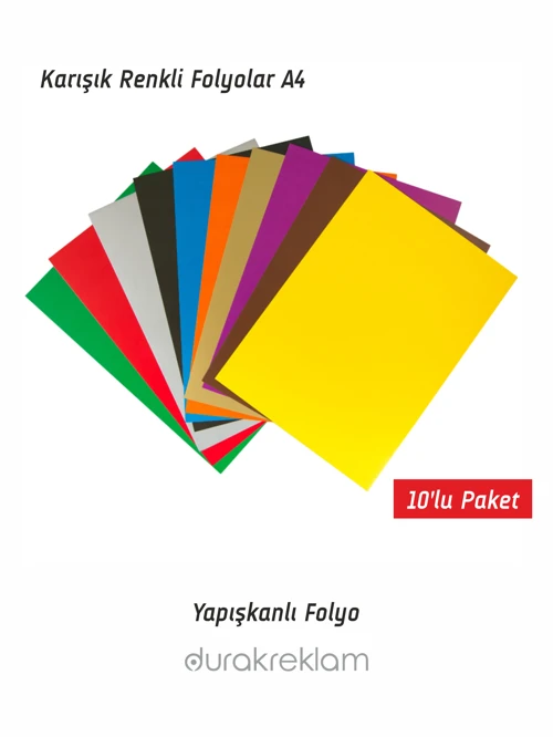 A4 Parça Renkli Folyo 10 ADET