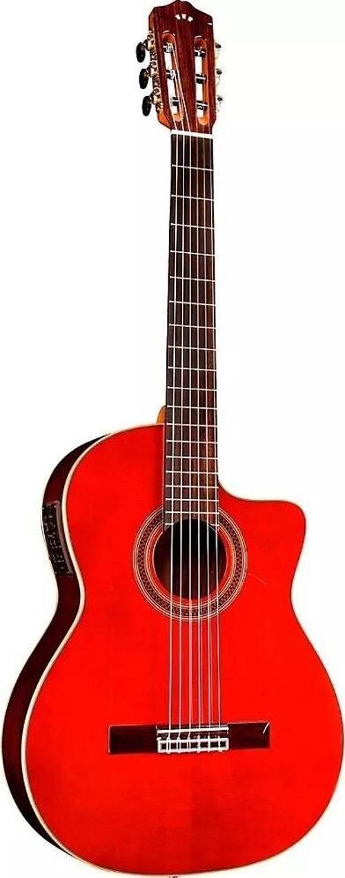 GK Studio Negra Flamenco Elektro Klasik Gitar (Wine Red)