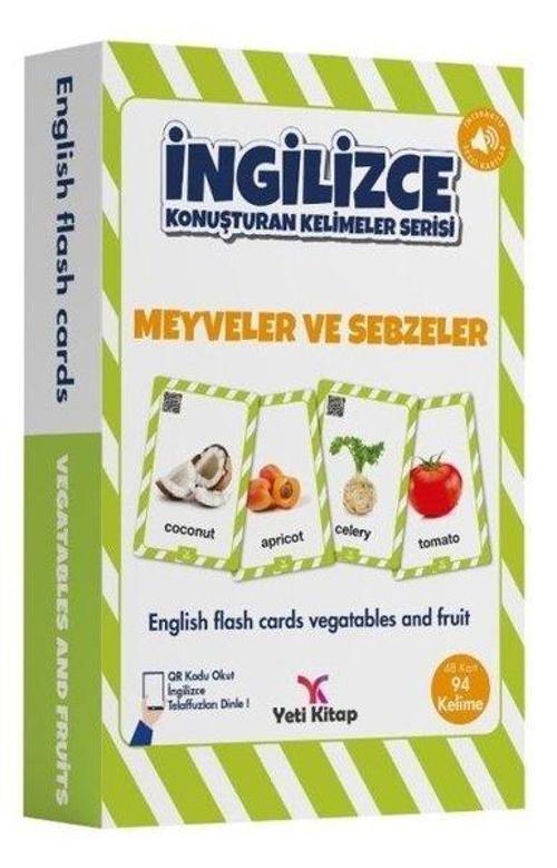 Meyveler ve Sebzeler - İngilizce Konuşturan Kelime Kartları