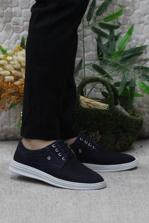 1120 Lacivert Nubuk Hakiki Deri Erkek Ayakkabı