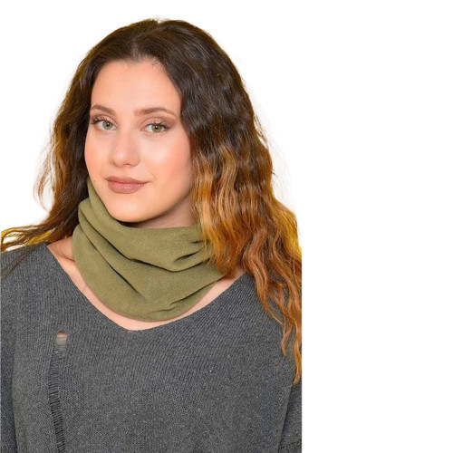 Kışlık Termal Unisex Boyunluk Bere Maske Kamuflaj ve düz renklerde Kadın Erkek Kayak Kış sporları (askeri yeşil)