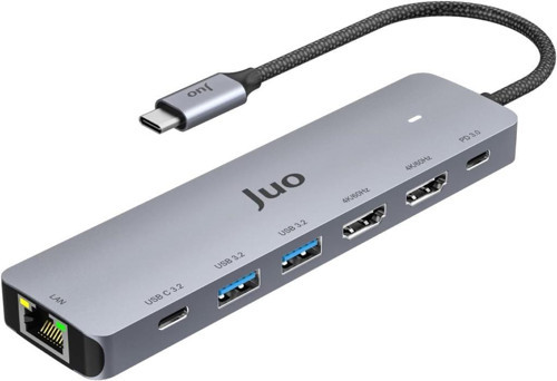 Type-C 2xHDMI Dual MST 4K 60Hz Gigabit Ethernet Dönüştürücü 100W USB 3.2 Çoklayıcı Hub - TEŞHİR