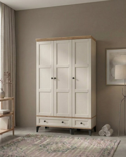 BÜKREŞ MDF AYNASIZ 3 KAPAKLI DOLAP