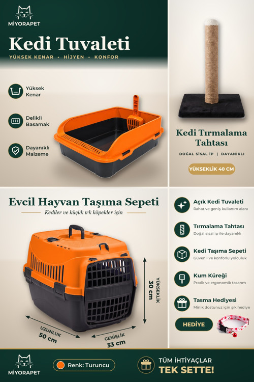 KEDİ SET 5 PARÇA-TAŞIMA-TIRMALAMA-TUVALET