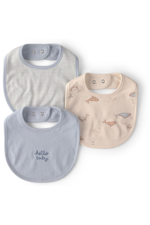Layette Erkek Bebek 3'lü Önlük Set Mavi 1V395610