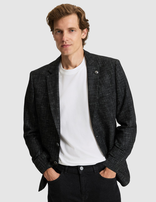 Siyah Yün Karışımlı Ex. Slim Fit Ceket 50291928-VR046