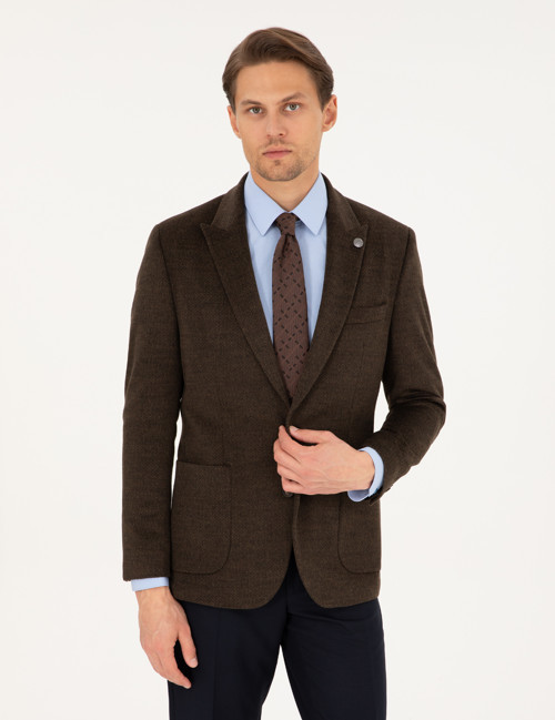 Kahverengi Slim Fit Ceket 50296044-VR029