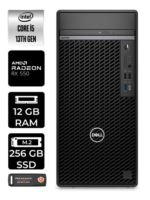 OPTIPLEX i5 13500 12GB RAM 256GB SSD RX550/4GB FDOS N010O7010MTU MASAÜSTÜ PC & PER4BELLEK