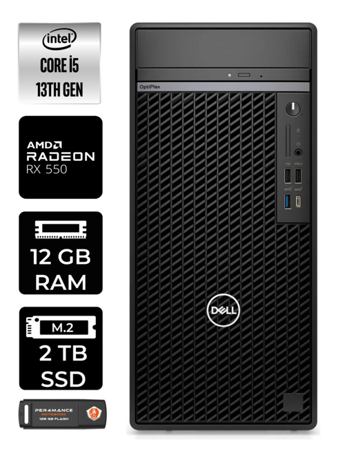 OPTIPLEX i5 13500 12GB RAM 2TB SSD RX550/4GB FDOS N010O7010MTU MASAÜSTÜ PC & PER4BELLEK
