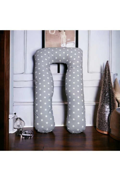 %100 Organik 130 X 80 Cm Pamuklu Astarlı Hamile Destek Yastığı Yıldızlar Desen Hamile Yastığı
