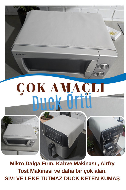 2 Li Duck Keten Çok Amaçlı Sıvı Ve Leke Tutmaz Mikrodalga Fırın Airfry Kahve Makina Örts 60X30 Cm