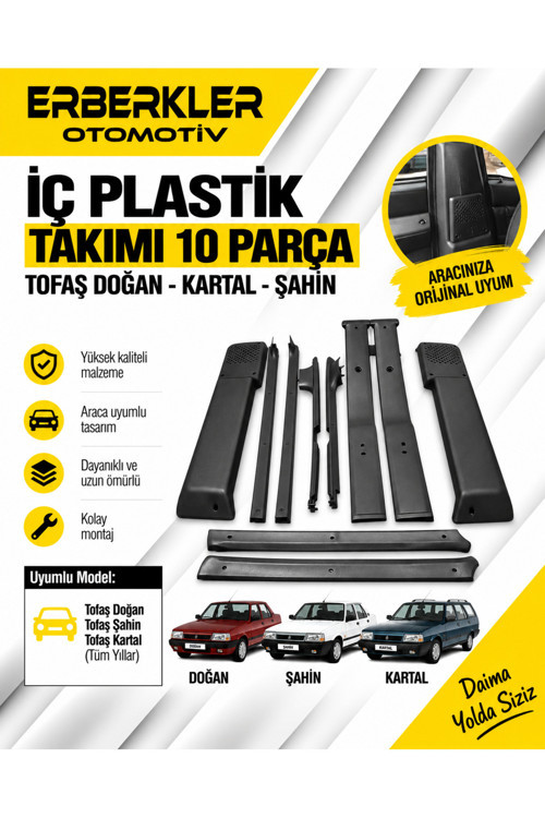 TOFAŞ DOĞAN KARTAL ŞAHİN İÇ PLASTİK TAKIM 10 PARÇA