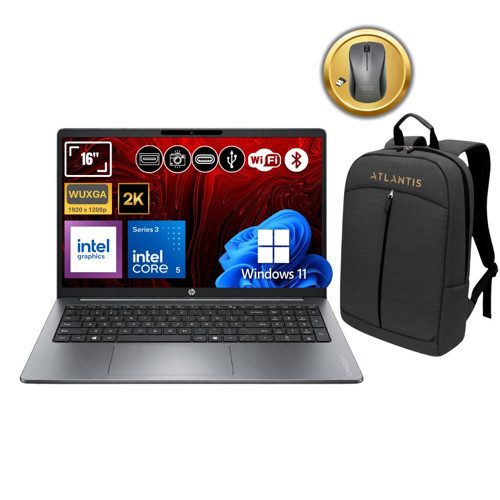 OmniBook 3 16-BU0022NT Core 5 315 8GB DDR5 1TB SSD 16" 2K IPS Win11Pro Notebook+Çanta&Mouse DX9T1EA_31