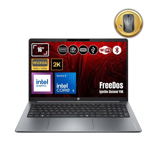 OmniBook 3 16-bu0022nt Core 5 315 8GB 512GB SSD 16" 2K IPS FreeDOS Notebook+Mouse DX9T1EA_08