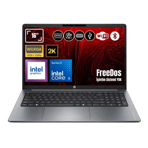 OmniBook 3 16-BU0022NT Core 5 315 16GB DDR5 512GB SSD 16" 2K IPS FreeDOS Notebook DX9T1EA_01