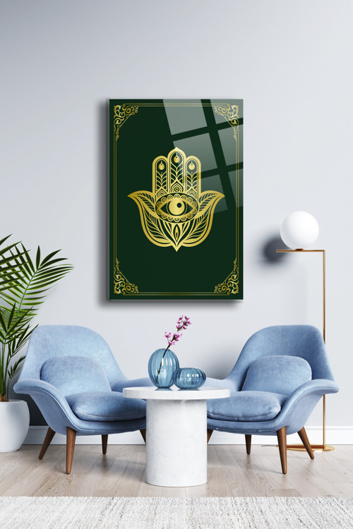 Allah Yazılı Cam Tablo Dini Tablo İslami Tablo Dua Tablo Hat Tablo Salon Tablo Dkg009 | İslami Motifli Dekoratif Duvar Tablosu, Salon ve ibadet alanı dekoru,