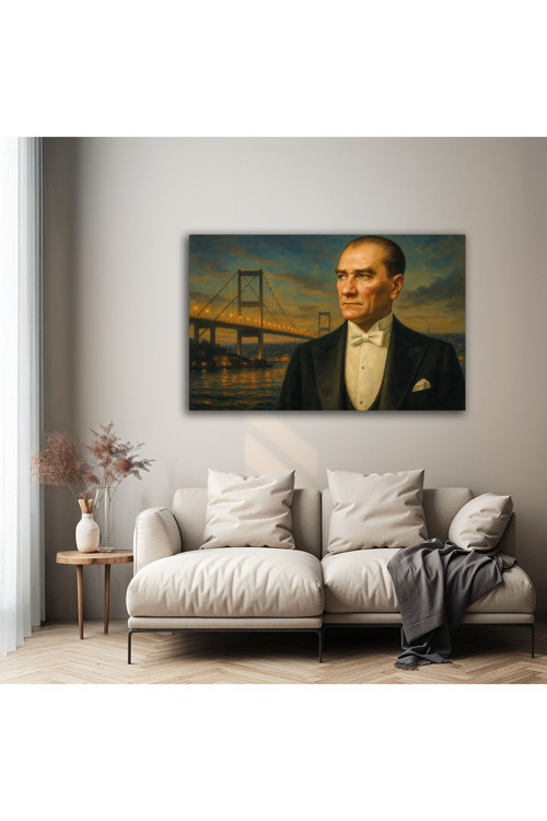 Atatürk Boğaz Köprüsü Manzaralı Cam Tablo Duvar Dekoru