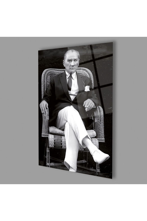 Atatürk Baskılı Cam Tablo 4mm Dayanıklı Temperli Cam..