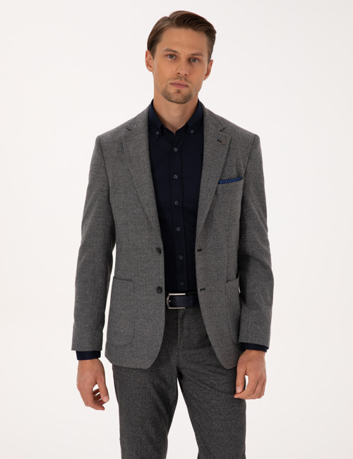 Füme Slim Fit Balıksırtı Ceket 50317640-VR058