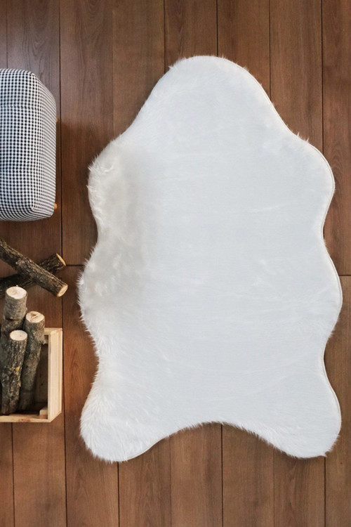 A Post Beyaz Peluş Yıkanabilir Kaymaz Taban Salon Mutfak Çocuk Koridor Yatak Odası Halısı