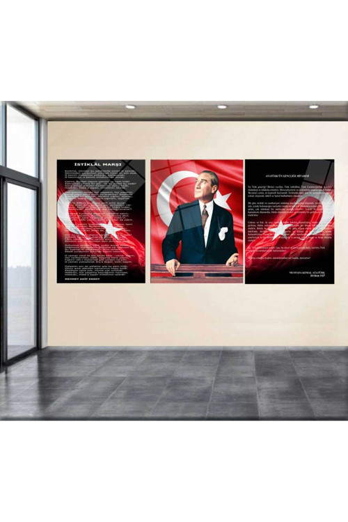 Atatürk Köeşesi Cam Tablo 50X70