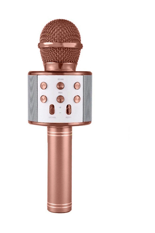 Karaoke Mikrofonlu Hoparlör - Şarjlı -bluetooth Rose Gold Bx40