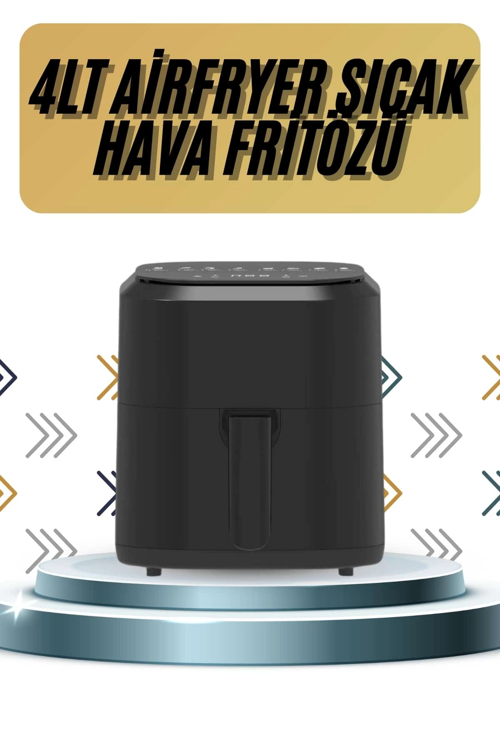 4l Airfryer Hazneli Hava Fritözü Yağsız Fritöz Taşınabilir Fırın İşlevi Gören Pratik